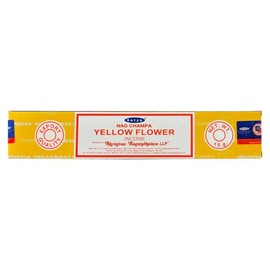 Satya Nag Champa Yellow Flower Incense Sticks 100% Natural Hand Rolled Free from Chemicals - 15g Packs (Approx 12-15 Incense Stick) Used for Stress Relief, Meditation, Spiritual Healing, Prayers