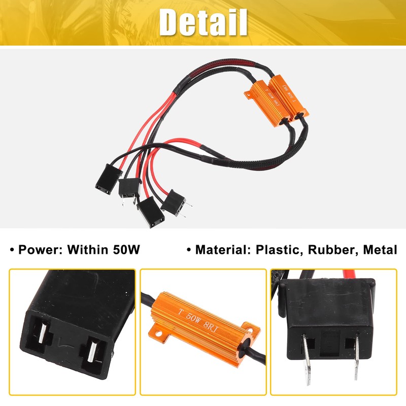 X AUTOHAUX 2pcs H7 LED Car Headlight Canbus Decoder Error