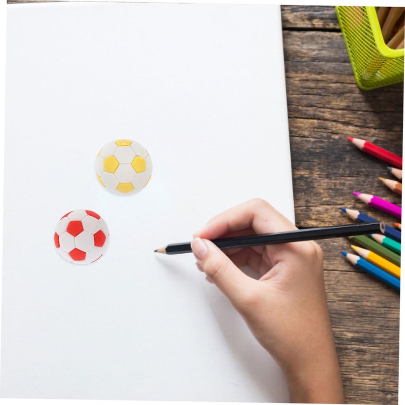INOOMP 12 Pcs 3D Soccer Eraser Cute Design for School