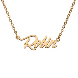 Robin Name Tag Necklaces for Her His Friends Familys Relationship Memory Jewelry Gift
