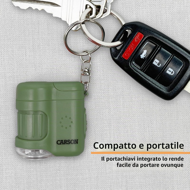 Microscopio tascabile 20x Carson MicroMini con torcia LED e luce
