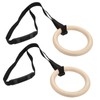 POENVFPO Gymnastics Rings, 1 Pair Wooden Pull Up Training Rings
