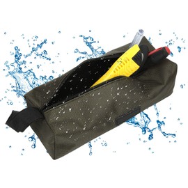 Pissente Bolsa de Herramientas Pequeña con Cremallera, Kit de Herramientas Portátil para Electricista, Impermeable Gruesa (Verde)