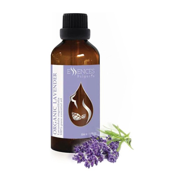 Essences Bulgaria Organic Lavender Essential Oil 1,7 Fl Oz | 50ml | Lavandula angustifolia | 100% Pure and Natural | Undiluted | Therapeutic Grade | Family Owned Farm | Steam-Distilled | Non-GMO