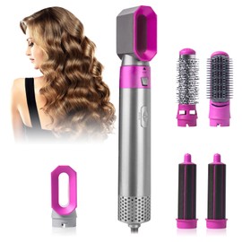 Journeyside Air Styler Set, Professional Heissluftbürste Set,1000W Warmluftbürste Set, 200 Millionen Ionen, Automatischer Lockenstab, Föhnbürste, Multistyler Heißluftbürst zum Trocknen,pink03