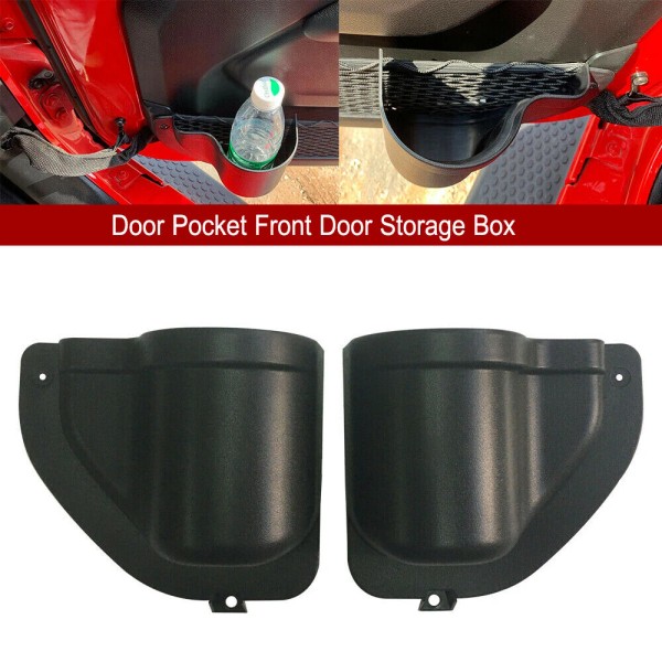 CheroCar 2Pcs Door Pocket Front Door Storage Box Net for