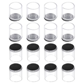 sourcing map Chair Leg Floor Protectors, 24Pcs 19mm(0.75") PVC & Felt Chair Leg Cover Caps for Hardwood Floors (Clear White)