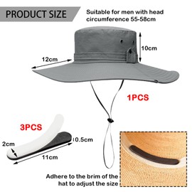 TYXHXTF Sun Hats, Bucket Hat, Boonie Hat, Sun Hats for Men, Beach Safari Hat, Hat with Adjustable, Waterproof Breathable hat, for Fishing Outdoor Hat, Sun Hats for Women Men Light Grey
