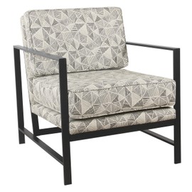 HomePop Modern Metal Frame Accent Chair Home Décor|Accent Chairs for Living Room & Bedroom - Gray Lines