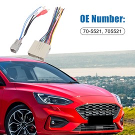 A ABSOPRO Car Stereo CD Player Wiring Harness Set 70-5521 Wire Radio Adapter 2 RCA Connector for Ford Focus 2004-2007 (Set of 2)