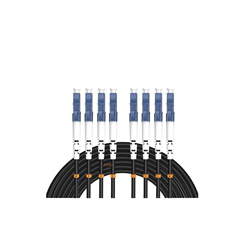 Jeirdus 50Meters 164ft LC to LC Outdoor Armored 4 Core