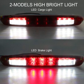 Tresound 3rd Third Brake Light For 2007-2013 Chevy Silverado/GMC Sierra 1500 2500HD 3500HD Cargo Light LED High Mount Lamp Tail Light (Red)