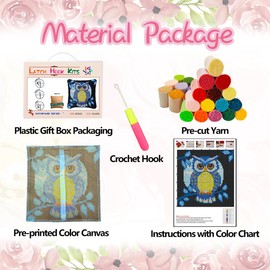 bositigo Dog Latch Hook Pillow Kit for Adults & Kids, DIY Pre-Printed Canvas Craft, 17x56 Inch Decorative Cover for Sofa Cushions, Bedroom Decor (Dog Pattern 40)