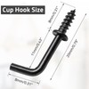 Biaungdo 100 Pack 1/2" L Hooks, Black Screw in Hooks