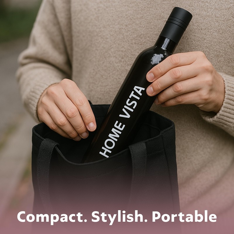 Home Vista Black Umbrella, Slim Bottle Packing Windproof Travel Umbrella