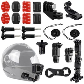 Motorcycle Helmet Chin Mount Kit for Insta360 ACE Pro X3 X2 X RS R GO 3 2, DJI Osmo Action, Gopro Hero, Campark, YI and More Action Camera with Extra Camera Tethers, Mount Bases and Adhesive Pads
