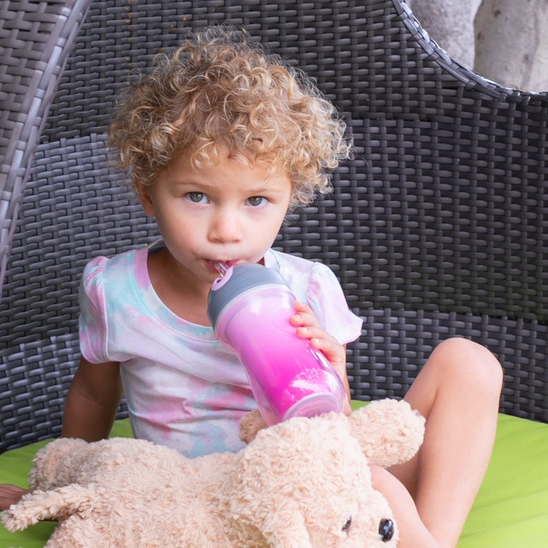 Chicco Flip-Top Straw Cup 9oz | Insulated Toddler Sippy Cup