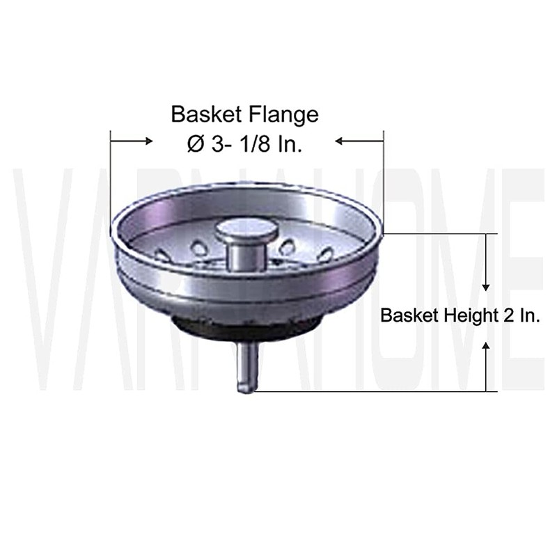 VARNAHOME Kitchen Drop-in Post Basket Strainer Replacement for US Standard