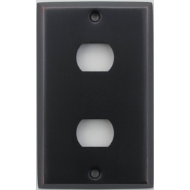 Classic Accents Stamped Steel Oil Rubbed Bronze One Gang Wall Plate - Two Despard Openings