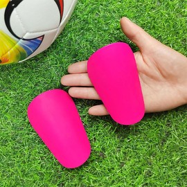 4pcs Mini Football Shin Pads,3.15x2.16in Comfortable Small Football Shin Pads Protective Equipment for All Ages Boys Girls Women Men Wear (Rose Red+White)
