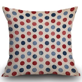 Smooffly Dot Cushion Cover Home Decorative Throw Pillow Cover Case Red and Blue Dots Pillow Cases for Women Men Boys Girls Sofa Bedroom Livingroom 18"x18",Red and Blue 45X45cm
