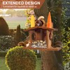 Squirrel Feeder, Wooden Hanging Feeding Station with 2 Entrances and