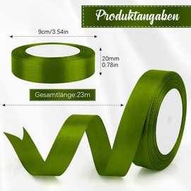 Gift Ribbon Green Satin Ribbon Green 20 mm, 23 m Gift Packaging Gift Ribbon Wedding Ribbon for Gifts Satin Ribbons for Gift Festival Ribbons Webbing Silk Ribbons for Christmas Gifts