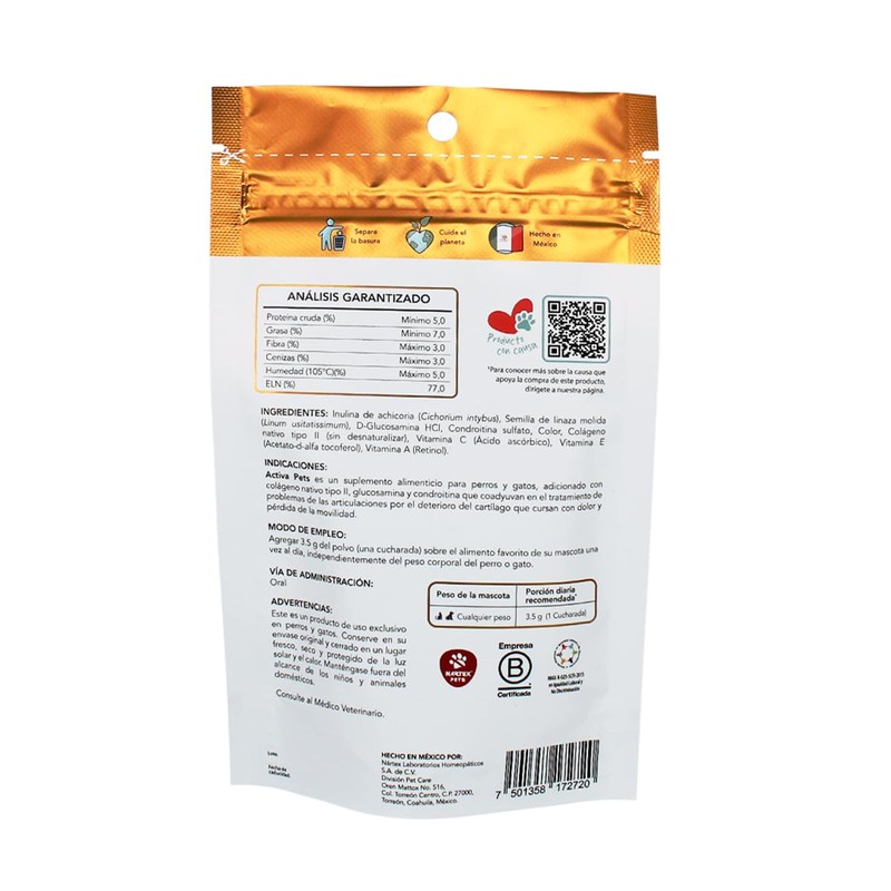 NTX BY NARTEX Suplemento Alimenticio para Perros/Gatos con Colágeno 70g
