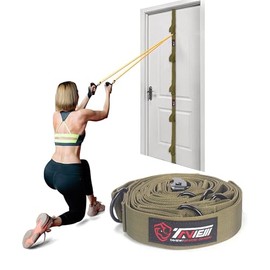 Door Anchor Strap for Resistance Bands Exercises, Multi Point Anchor Gym Attachment for Home Fitness, Portable Door Band Resistance Workout Equipment, Easy to Install, Punch-Free, Nail-Free (Green)