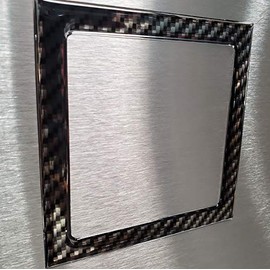 Carbon Fiber Printed Yearly Boat & Jet Ski State Registration Sticker Frame Domed Decal Set 3" x 3"