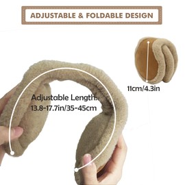 SEDEX Ear Muffs Women Unisex Adjustable Behind The Head Ear Warmers Thermal Faux Fur Back Neck Earmuffs Soft Plush Ear Covers for Cold Winter Outdoor Sports Ski Cycling Headwear