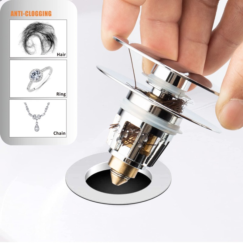 Artiwell Universal Bathroom Sink Drain Stopper, Fits Most Pop-Up Drains