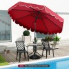 Costway 10 FT Patio Umbrella w/ Crank Tilt Adjustment Ruffles