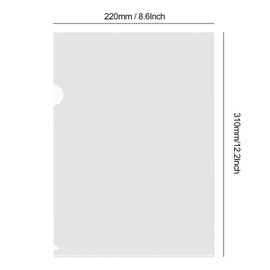 TSHAOUN A4-Aktenmappen, Kunststoff, transparent, oben und an den Seiten, transparent, 20 Stück