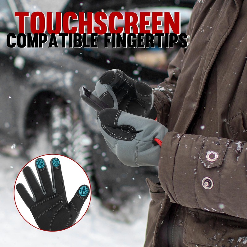 HANDLANDY Thermal Winter Work Gloves, Padded Safety Working Gloves, Cold