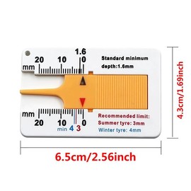 Car Tire Wear Depth Meter, Portable Car Wheel Tire Depth Measurement Tool, Tire Wear Checker, Suitable for Car Truck Motorcycle