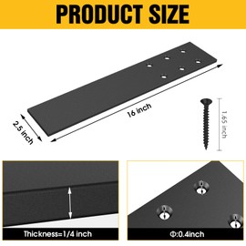 Countertop Support Brackets Hidden Countertop Support 0.25" Thick Knee Wall Support Bracket Heavy Duty Bracket for Quartz/Granite/Wood/Concrete Countertops Screws Included (4, 16)