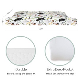 HawSkgFub Animals Pine Tree Changing Pad Cover for Baby Girl Boy, Natural Forest Bear Deer Fox Diaper Change Table Covers, Soft Stretchy Safe Snug Fitted Changing Mat Sheets Fit 32"/34" x 16"
