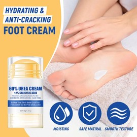 Urea Cream 60 Percent for Feet, Urea Foot Cream, Foot Cream for Cracked Heels and Dry Skin, Callus Remover Nourishes Soften, Foot Moisturiser for Women&Men,Maximum Strength, 40g