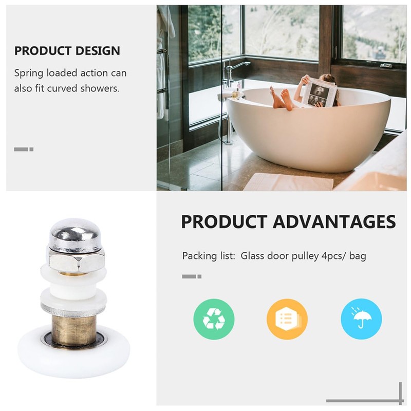 Operitacx Shower Wheels 4 Pcs Sliding Door Wheels Door Roller