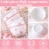 Maxdot 10 oz Pink Bow Ceramic Bowls Set of 4