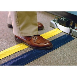 Electriduct 4" SafCord Carpet Cord Cover Strip Secure and Hide Floor Cables and Wires - 30 Feet - Yellow | Works only on Commercial Carpet, Barber and Loop Style Rugs