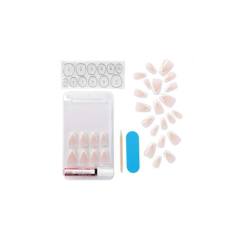KISS Elegante kit de manicura de uñas francesas con acabado