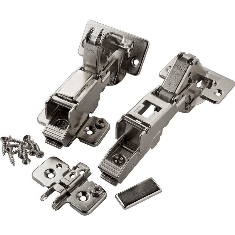 Full Overlay Blum® 170° Snap Close Clip Top Frameless Hinges,