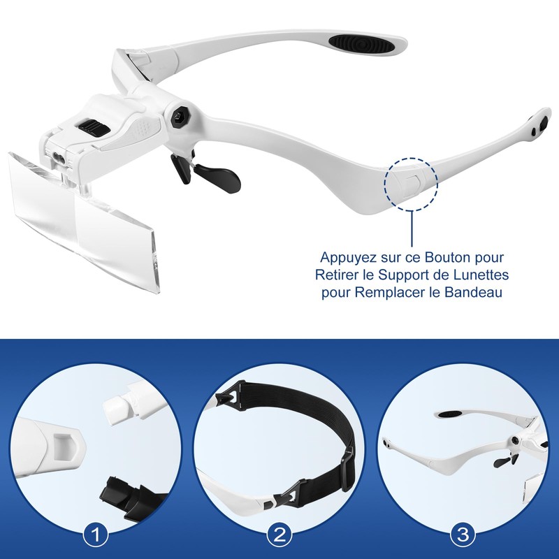 Vinabo Headband Magnifier with LED Light, Head Magnifier with -