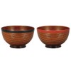 Yamanaka Lacquer Range Keyaki Sensuji Heather Soup Bowl Pair Set,
