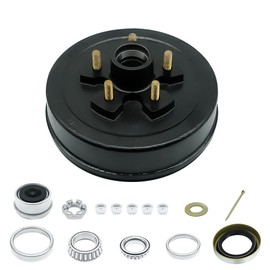 RV MURTS Trailer Brake Hub Drum Kit 5 Bolt on 4.5 for 3500 lb Cargo Boat Trailer Axle, 10" x 2-1/4" Electric Brake, L44649 L68149 Bearing 1.719" x 2.565" Grease Seal for #84 1-3/8" to 1-1/16" Spindle.