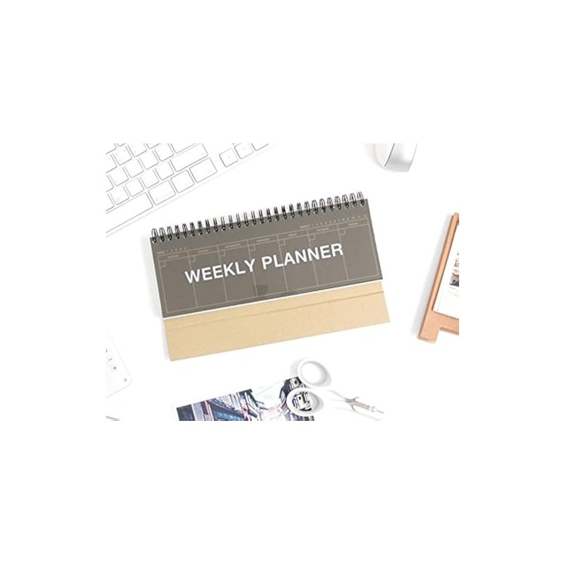 2YOUNG Kraft Standing Weekly Planner - Wirebound Kraft Undated Weekly