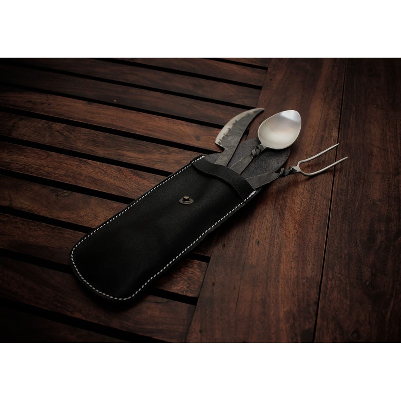 Handforged Medieval Cutlery Set - Stainless Steel Knife, Fork and