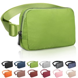 ZOMAKE - Bum Bag for Men Sports, Belt Bag Women's Stylish with Multiple Compartments, Black Waterproof Waist Bag for Travel, Dog Training, Outdoor Activity, Festival, grass green